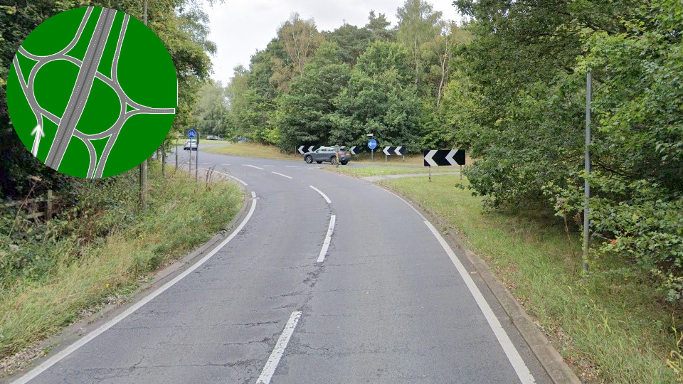 Approaching from A46 northbound