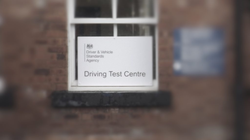 A sign outside a DVSA Driving Test Centre